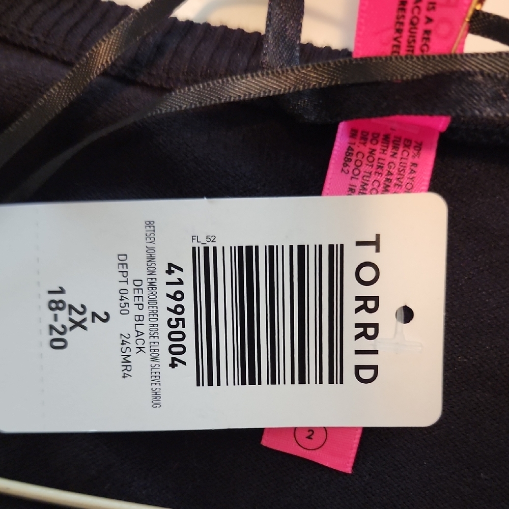 Torrid Black Cardigan with Pink Embroidery - Picture 4 of 4